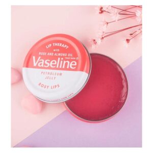 بالم لب کاسه ای رزی وازلین Vaseline Lip Balm Rose