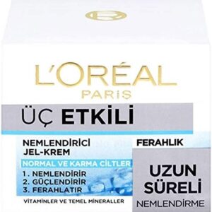 کرم مرطوب کننده لورال L’Oreal با عملکرد ۳ گانه حجم ۵۰ میل