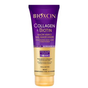 ماسک تیوپی حجم دهنده مو بیوکسین Bioxcin بنفش حاوی بیوتین و کلاژن حجم 250 میل